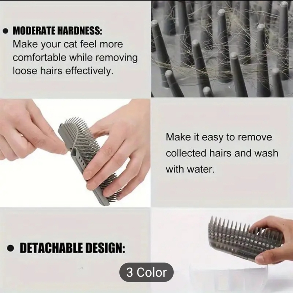 Black Self Grooming Brush For Cats - Picture 5 of 7